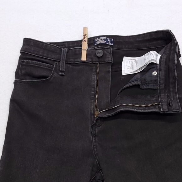 Abercrombie & Fitch Simone Hight Rise Button Denim Jeans Womens Size 27/4L Black - Picture 4 of 8